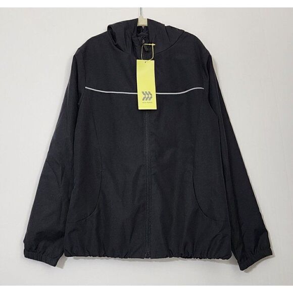All In Motion Girls  S, L  Black Light Weight Water Resistant Rain Jacket - Picture 1 of 6
